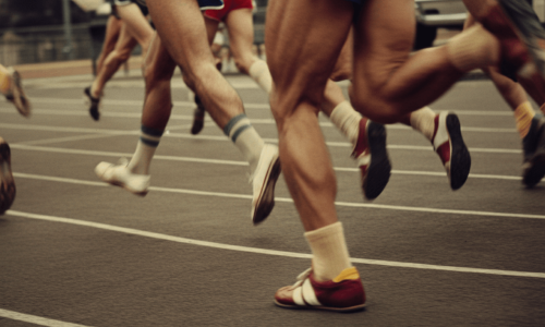 Coureurs focus jambes arrière image vintage Coureurs focus jambes arrière image vintage