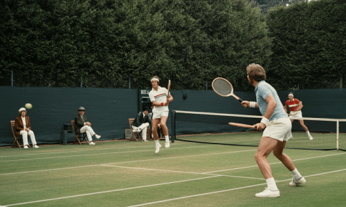 Joueurs tennis vue fond de terrain image vintage Joueurs tennis vue fond de terrain image vintage