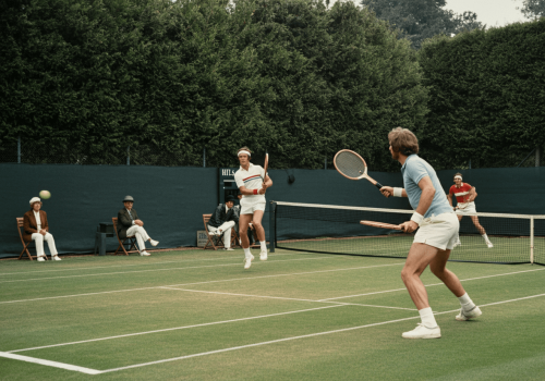 Joueurs tennis vue fond de terrain image vintage